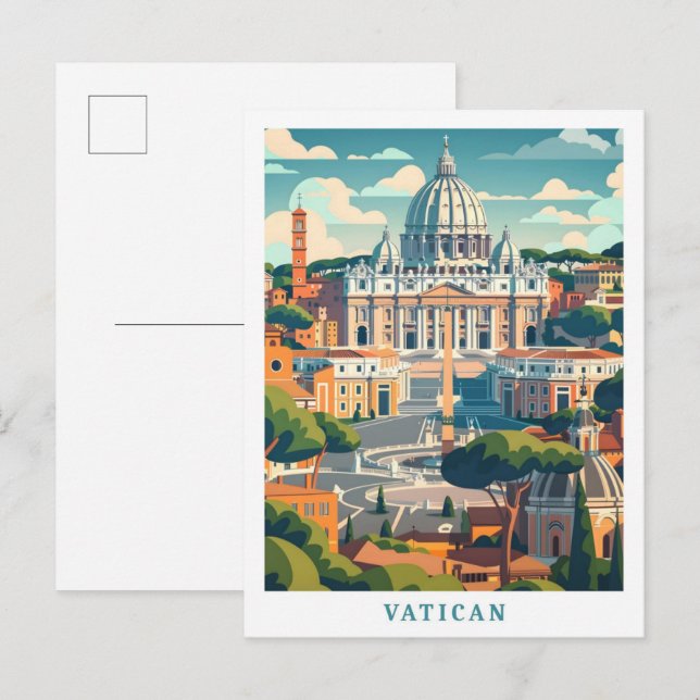 Postal Viajes de época de arte elegante en el Vaticano (Anverso / Reverso)