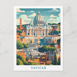 Postal Viajes de época de arte elegante en el Vaticano