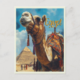 Postal Viajes de época de las pirámides de Giza en Egipto