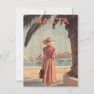 Postal Viajes de época de los años 50 en Malta