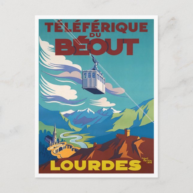 Postal Viajes de época de Lourdes France (Anverso)