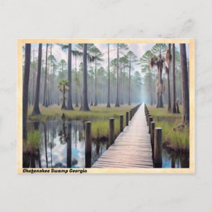 Postal Viajes de época de Okefenokee Swamp Georgia