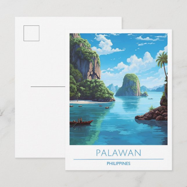 Postal Viajes de época de Palawan Filipinas (Anverso / Reverso)