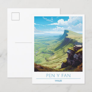 Postal Viajes de época de Pen Y Fan Wales