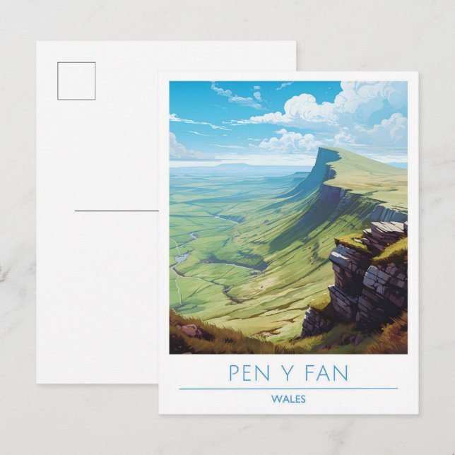 Postal Viajes de época de Pen Y Fan Wales (Anverso / Reverso)