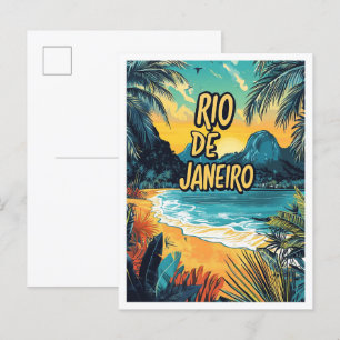 Postal Viajes de época de Río de Janeiro Brasil