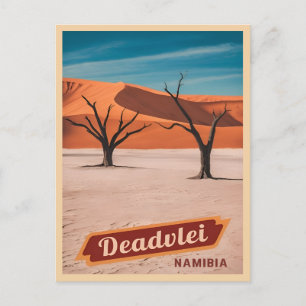 Postal Viajes de época Deadvlei Namibia Paisaje del desie
