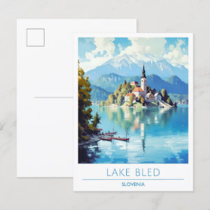 Postal Viajes de época del Lago Bled Eslovenia