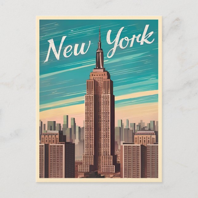 Postal Viajes de época Edificio del Imperio de Nueva York (Anverso)