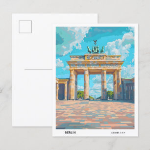Postal Viajes de época en Berlín con cielo azul Alemania