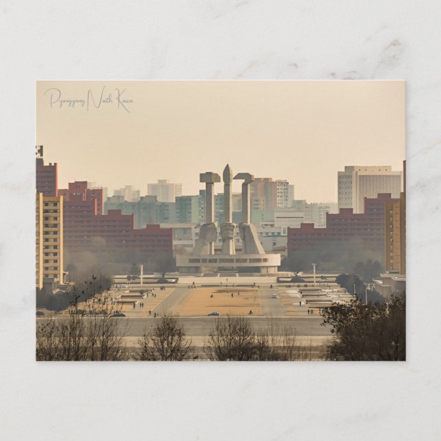 Postal Viajes de época en Pyongyang Norcorea Vacaciones (Anverso)