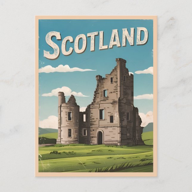 Postal Viajes de época Escocia Highlands Retro Scenic (Anverso)