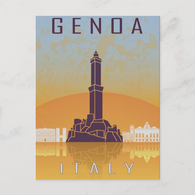 Postal Viajes de época Génova italia Génova Riviera itali (Anverso)