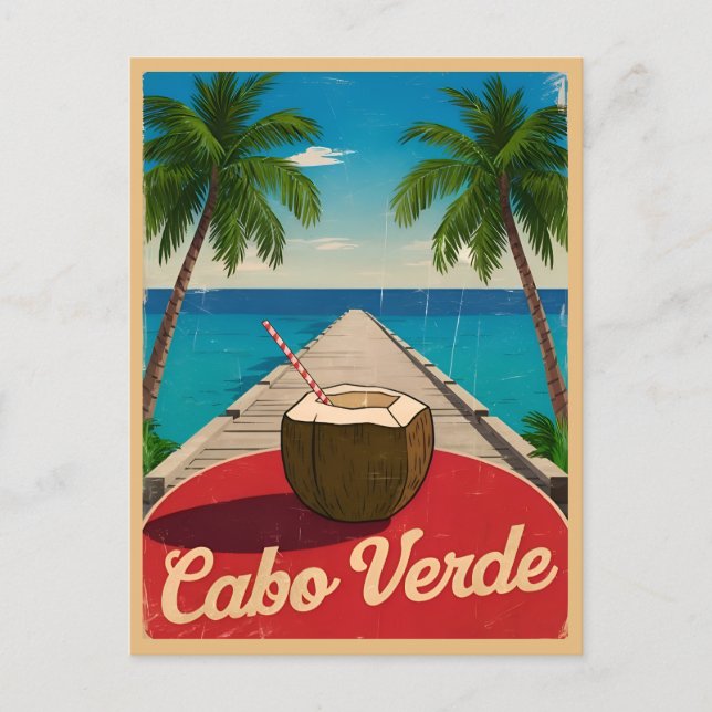 Postal Viajes de época Gráfico retro de Cabo Verde (Anverso)