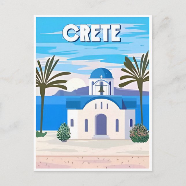 Postal Viajes de época Grecia Santorini Atenas Creta (Anverso)