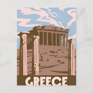 Postal Viajes de época Grecia Santorini Atenas Crete retr