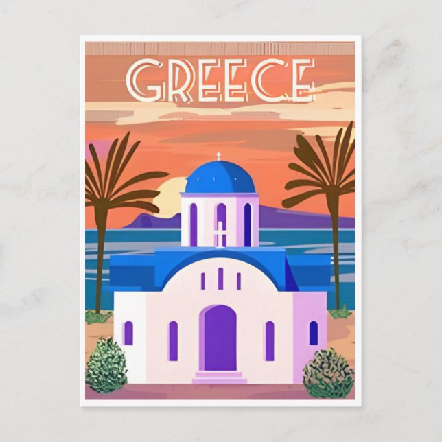 Postal Viajes de época Grecia Santorini Atenas Crete retr (Anverso)