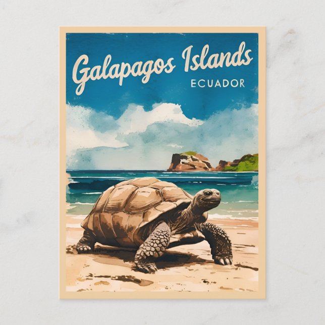 Postal Viajes de época Islas Galápagos Ecuador Retro (Anverso)