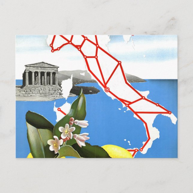 Postal Viajes de época Italia (Anverso)