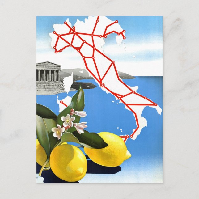 Postal Viajes de época Italia (Anverso)