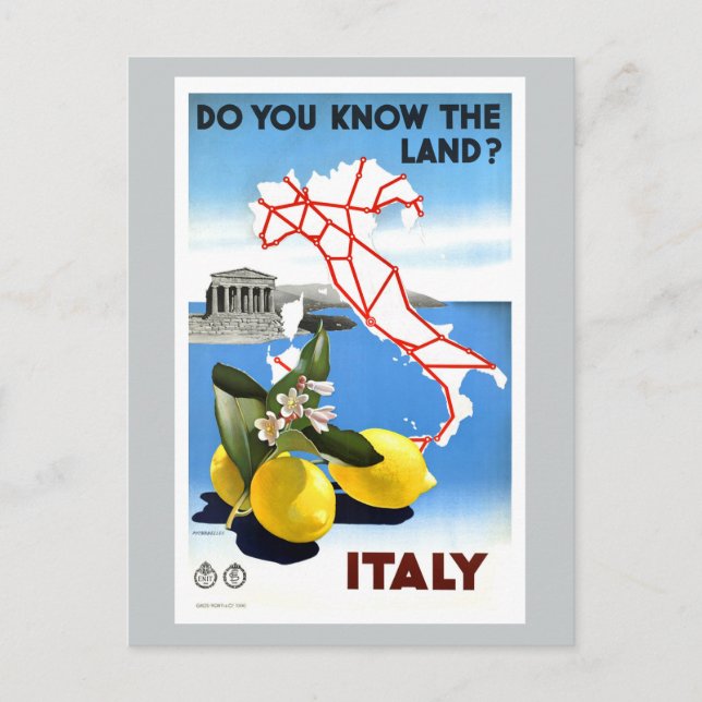 Postal Viajes de época Italia (Anverso)