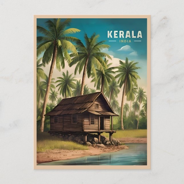 Postal Viajes de época Kerala India Retro Scenic (Anverso)