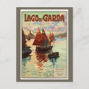 Postal Viajes de época, Lago di Garda, Lago Garda, Italia