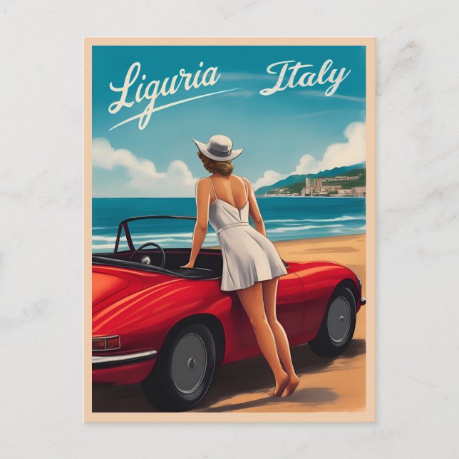 Postal Viajes de época Liguria Italia Retro Escenario de  (Anverso)