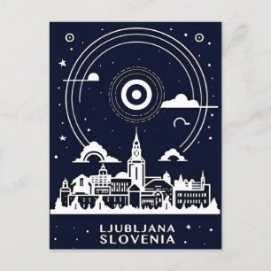 Postal Viajes de época Ljubljana Eslovenia retro