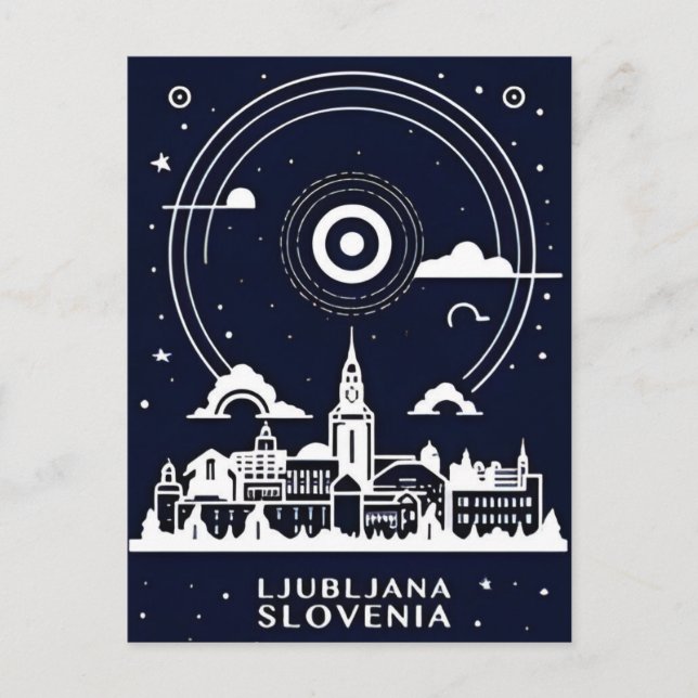 Postal Viajes de época Ljubljana Eslovenia retro (Anverso)