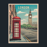 Postal Viajes de época Londres Big Ben Inglaterra Retro S<br><div class="desc">Disfrute del encanto eterno de Londres con este diseño retro inspirado en el viaje. Con vibraciones nostálgicas y encanto vintage,  este diseño captura la esencia histórica de una de las ciudades más amadas del mundo en una estética retro que recuerda a los afiches de viajes clásicos de antaño.</div>