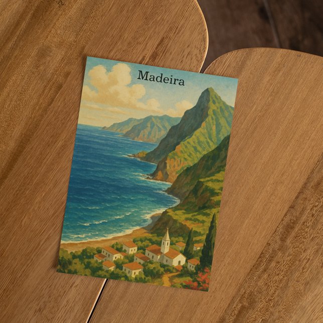 Postal Viajes de época Madeira Isla Atlántica (Vintage Travel Madeira Atlantic Island Postcard)