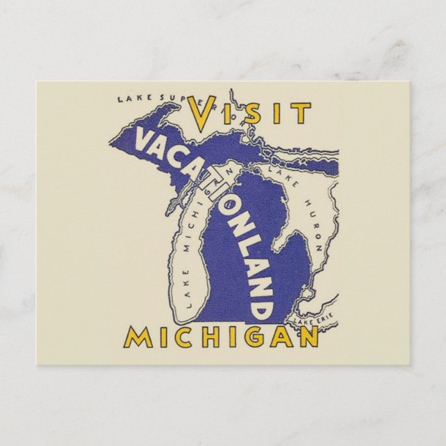 Postal Viajes de época - Michigan Vacationland (Anverso)