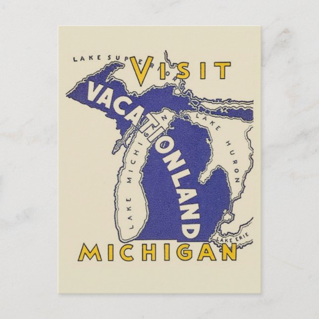 Postal Viajes de época - Michigan Vacationland (Anverso)