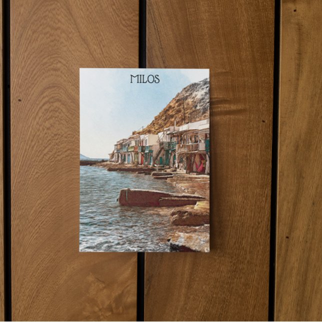 Postal Viajes de época Milos Grecia (milos greece aegean sea vintage postcard)