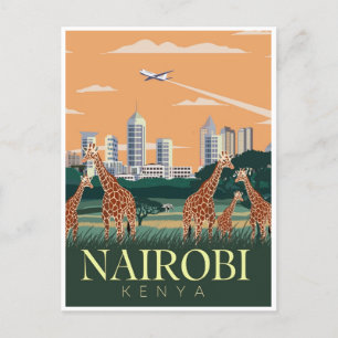 Postal Viajes de época Nairobi capital Kenia vacaciones