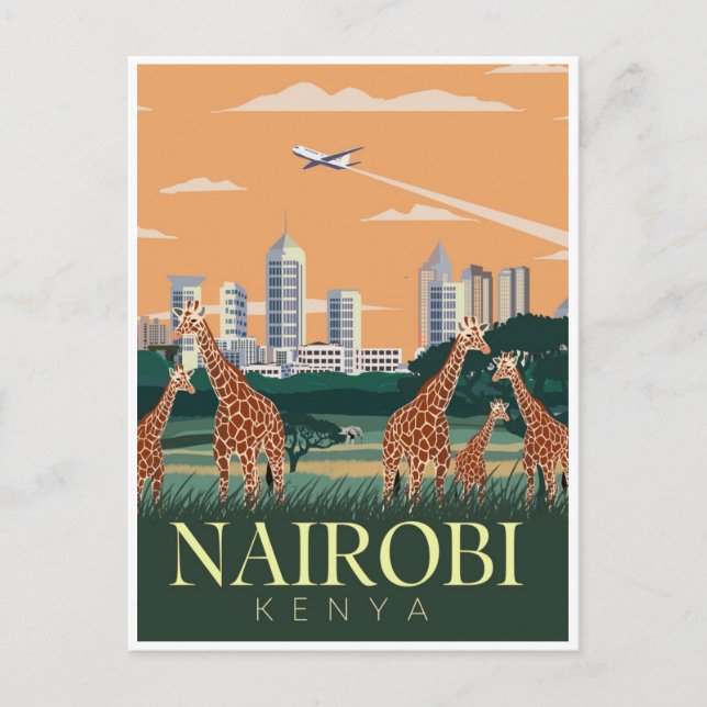 Postal Viajes de época Nairobi capital Kenia vacaciones (Anverso)