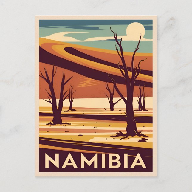 Postal Viajes de época Namibia África Gráfico retro (Anverso)