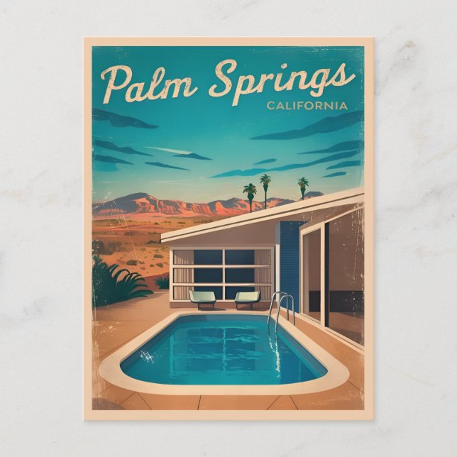 Postal Viajes de época Palm Springs California Scenic (Anverso)