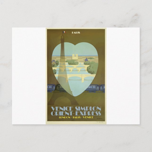 Postal Viajes de época París Francia Orient Express (Anverso)