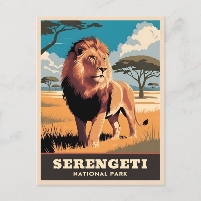 Postal Viajes de época Parque Nacional Serengeti Tanzania