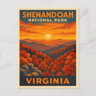 Postal Viajes de época Parque Nacional Shenandoah Virgini