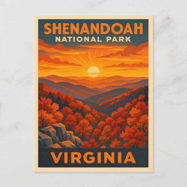 Postal Viajes de época Parque Nacional Shenandoah Virgini (Anverso)