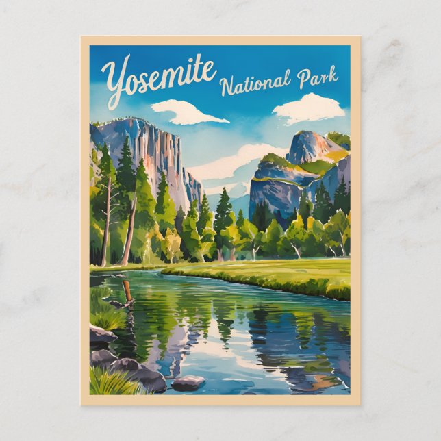 Postal Viajes de época Parque Nacional Yosemite Californi (Anverso)