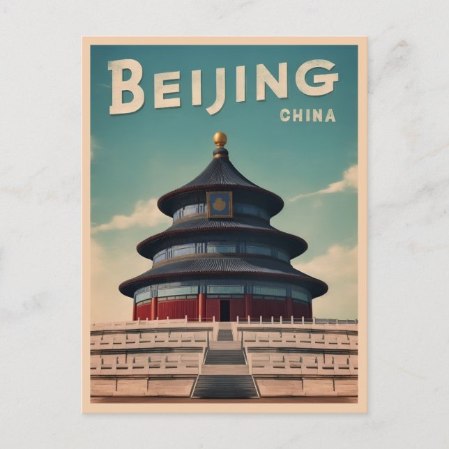 Postal Viajes de época Pekín China Retro Escenario (Anverso)