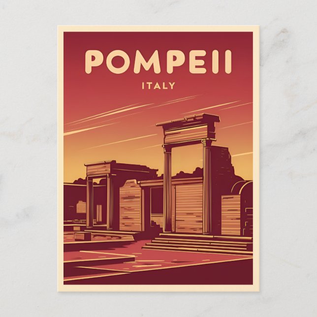 Postal Viajes de época Pompeya Italia Gráfico retro (Anverso)