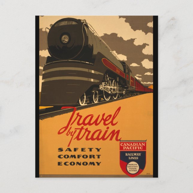 Postal Viajes de época por Poster de trenes (Anverso)