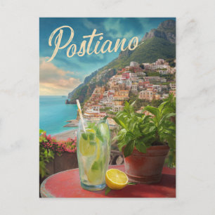 Postal Viajes de época Positano Italia Retro Escenario