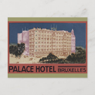 Postal Viajes de época Poster Arte - Hotel Palacio Bruxel