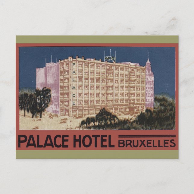Postal Viajes de época Poster Arte - Hotel Palacio Bruxel (Anverso)